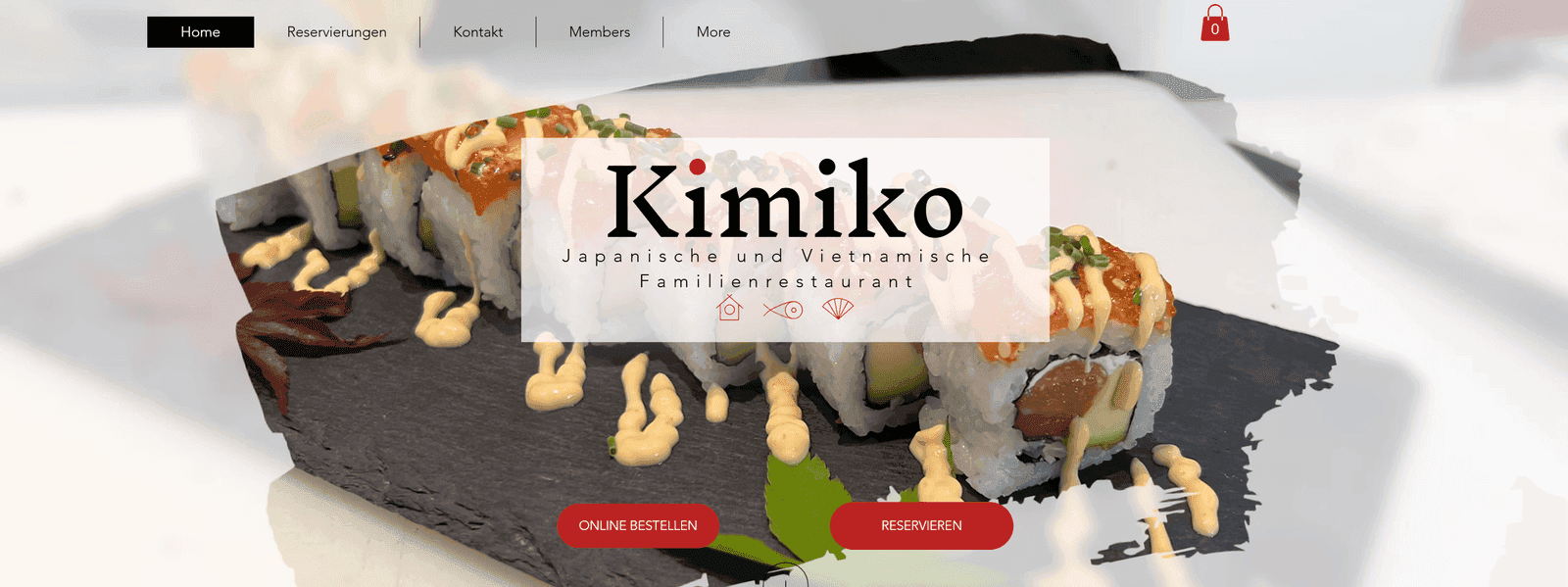 Web kimikosuchi.ch, reštauračný web