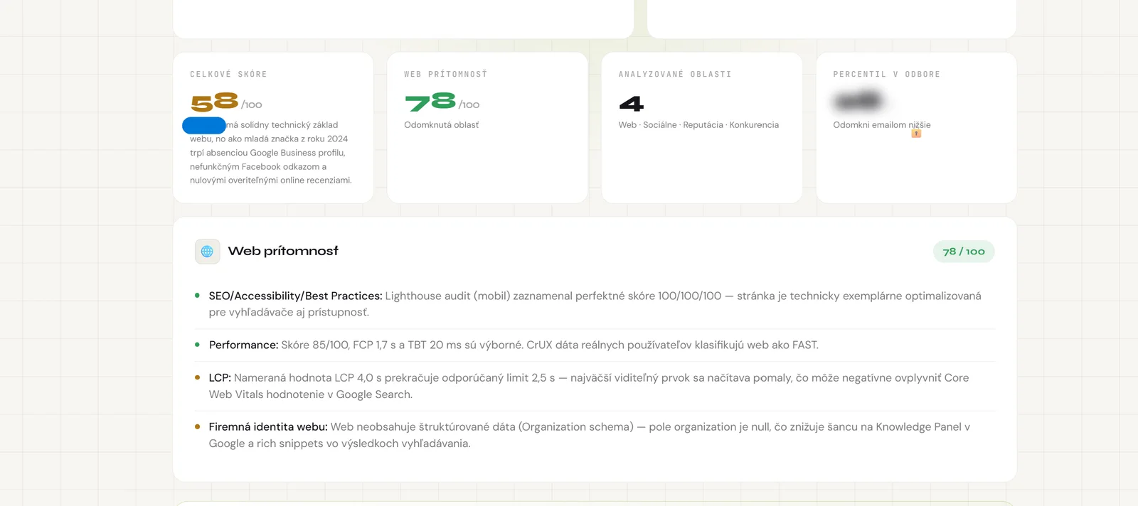 Onlinestopa screenshot: a detailed breakdown of web presence with concrete findings
